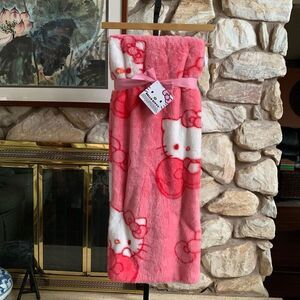 Hello Kitty faux rabbit fur Bow blanket large bows